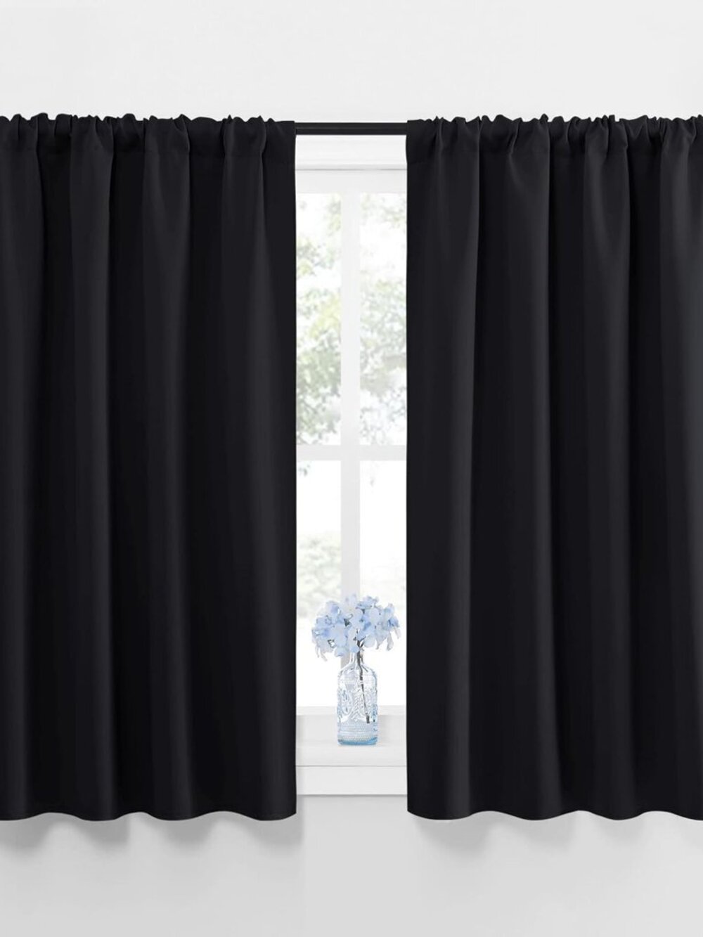 Black Out Short Curtain Panels for Kitchen - Energy Smart Decoration Thermal Ins